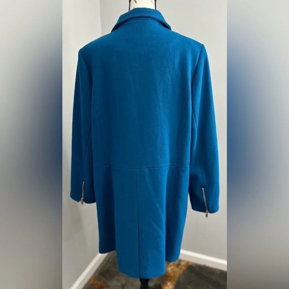 ππWarm Navy Blue Wool-Blend Coat with Stand Collar ππ - Picture 5 of 13